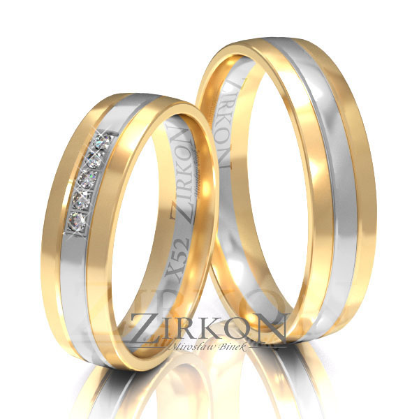 Obrączki ślubne złoto dwukolorowe 5mm próba 585 • X052 1
