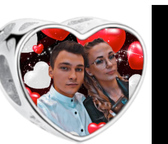 Charms • Zawieszka ze zdjęciem i grawerem • Serce ażurowe 2
