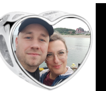 Charms • Zawieszka ze zdjęciem i grawerem • Serce ażurowe 2