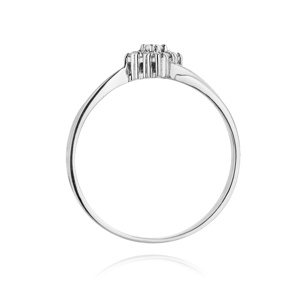 Pierścionek zaręczynowy z białego złotaz brylantami 0.09 ct 3