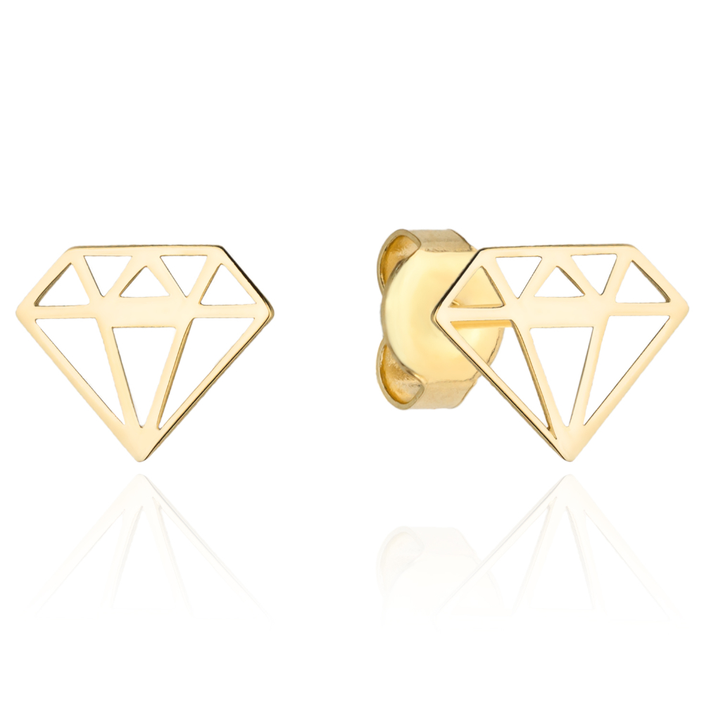 Kolczyki złote w kształcie diamentów FUG7-25-K01054-2 1
