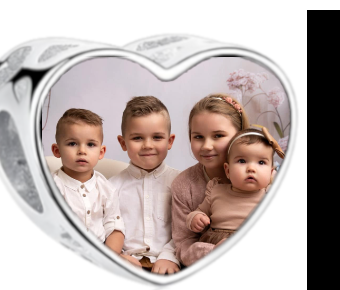 Charms • Zawieszka ze zdjęciem i grawerem • Serce ażurowe 2