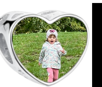 Charms • Zawieszka ze zdjęciem • Serce ażur • Różowe cyrkonie 2
