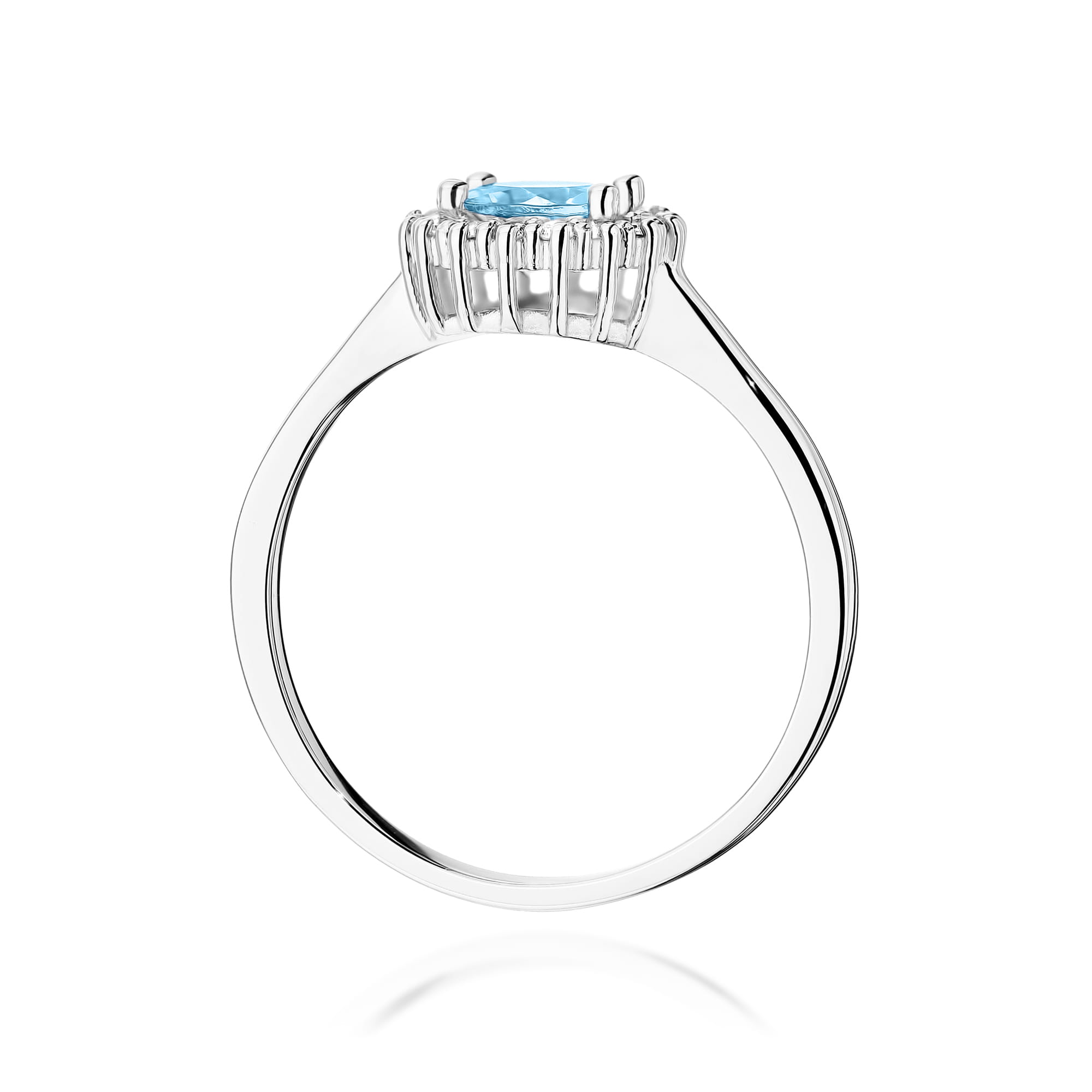 Pierścionek zaręczynowy z brylantami i topazem 0.14ct 1