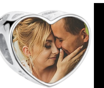 Charms • Zawieszka ze zdjęciem i grawerem • Serce ażurowe 2