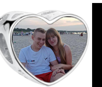 Charms • Zawieszka ze zdjęciem i grawerem • Serce ażurowe 2