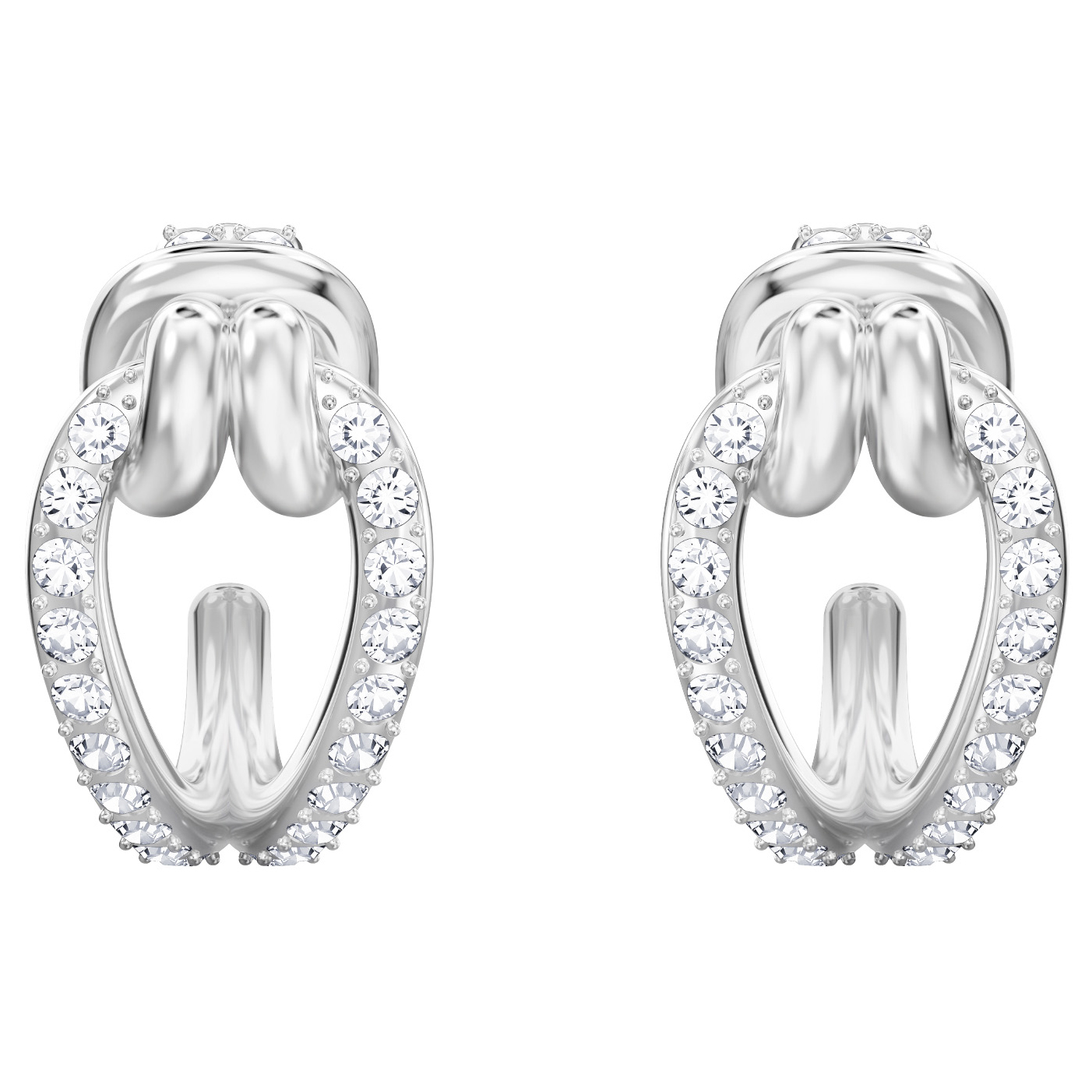 Kolczyki SWAROVSKI • Lifelong Hoop Pierced Earrings, Small, White, Rhodium plating 5390814 1