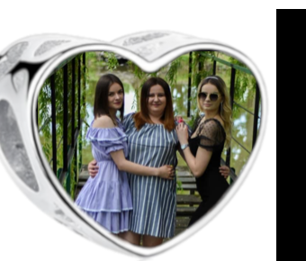 Charms • Zawieszka ze zdjęciem i grawerem • Serce ażurowe 2