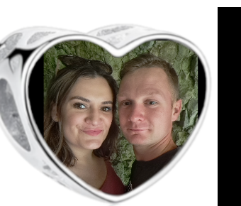 Charms • Zawieszka ze zdjęciem i grawerem • Serce ażurowe 2