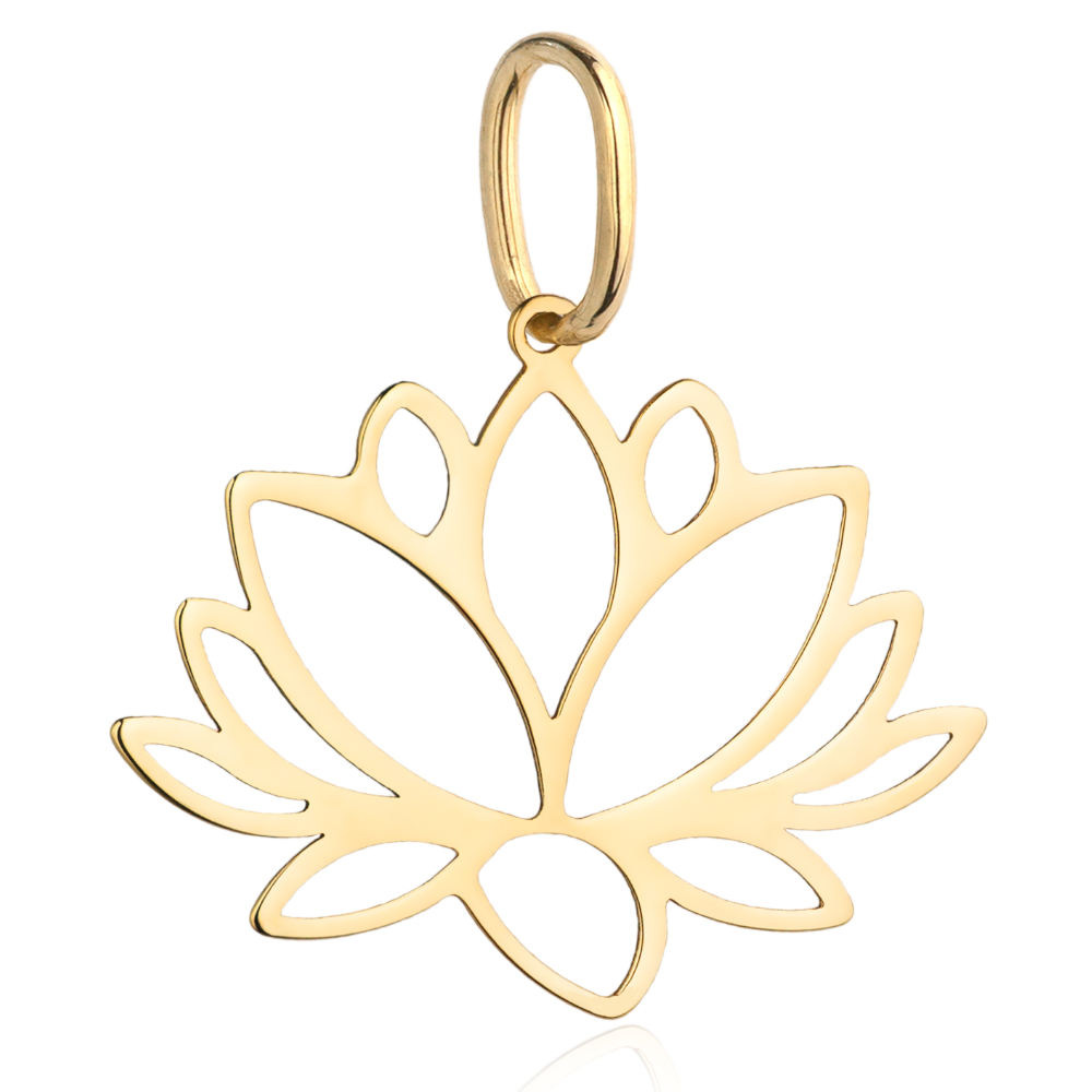Zawieszka/charms złoty kwiat lotosu FUG6-25-Z00366-2 1