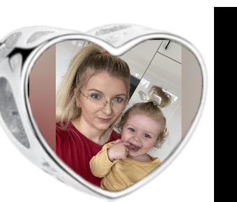 Charms • Zawieszka ze zdjęciem i grawerem • Serce ażurowe 2
