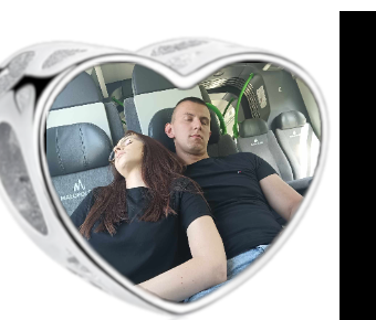 Charms • Zawieszka ze zdjęciem i grawerem • Serce ażurowe 2