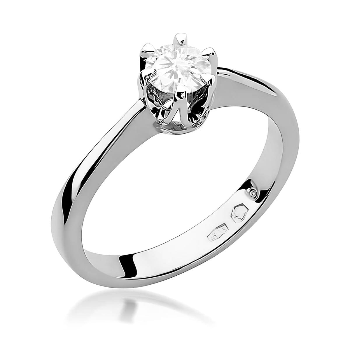 Pierścionek zaręczynowy z białego złota z diamentem laboratoryjnym 0.25ct 4