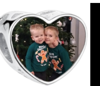 Charms • Zawieszka ze zdjęciem i grawerem • Serce ażurowe 2