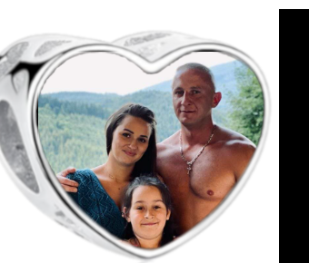 Charms • Zawieszka ze zdjęciem • Serce ażur • Różowe cyrkonie 2