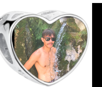 Charms • Zawieszka ze zdjęciem • Serce ażur • Różowe cyrkonie 2