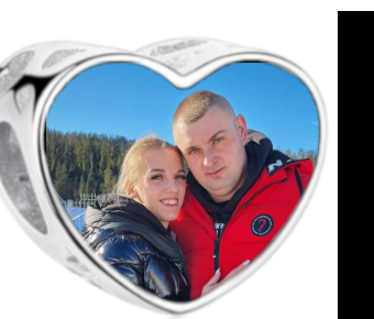 Charms • Zawieszka ze zdjęciem i grawerem • Serce ażurowe 2