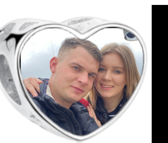 Charms • Zawieszka ze zdjęciem i grawerem • Serce ażurowe 2