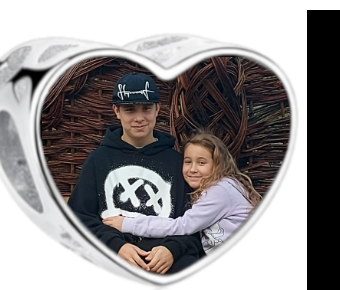 Charms • Zawieszka ze zdjęciem i grawerem • Serce ażurowe 1