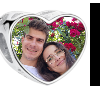 Charms • Zawieszka ze zdjęciem i grawerem • Serce ażurowe 1