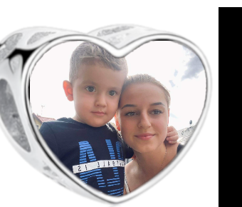 Charms • Zawieszka ze zdjęciem i grawerem • Serce ażurowe 2