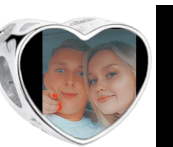 Charms • Zawieszka ze zdjęciem i grawerem • Serce ażurowe 2