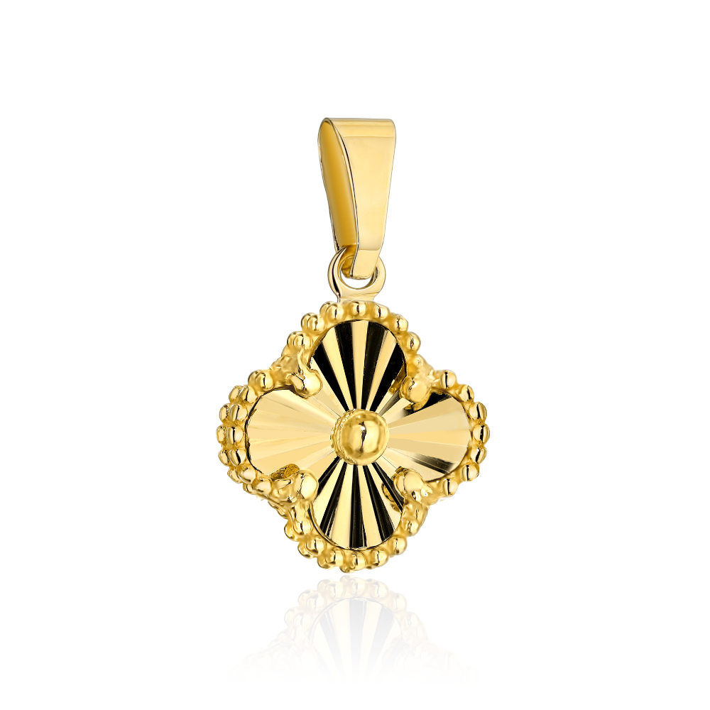 Zawieszka złota diamentowana koniczynka 10mm FUG6-21-Z00521-2 1