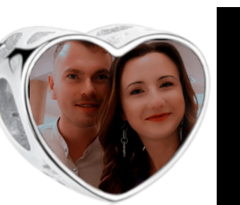 Charms • Zawieszka ze zdjęciem i grawerem • Serce ażurowe 2