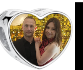 Charms • Zawieszka ze zdjęciem i grawerem • Serce ażurowe 2