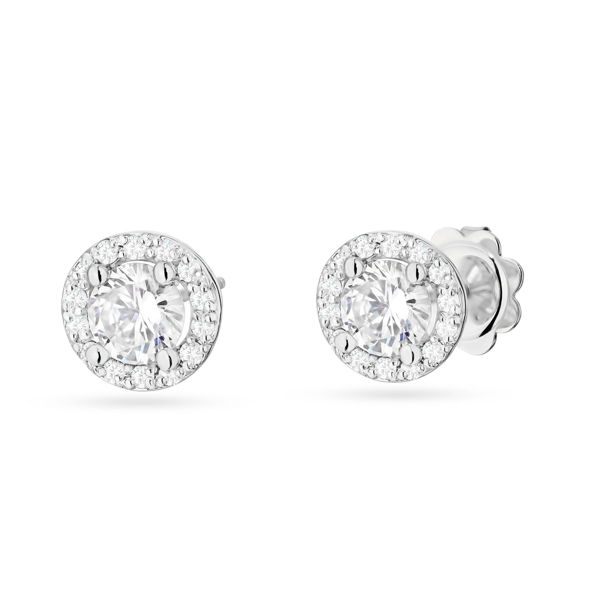 Kolczyki z białego złota z diamentami laboratoryjnymi FKO509-B585-LD1.24 1