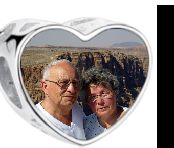 Charms • Zawieszka ze zdjęciem i grawerem • Serce ażurowe 2