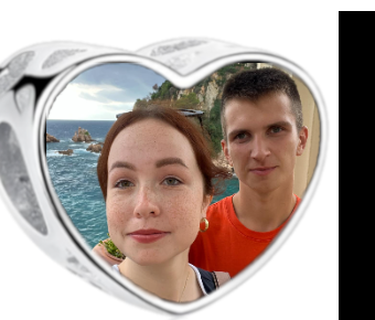 Charms • Zawieszka ze zdjęciem i grawerem • Serce ażurowe 2
