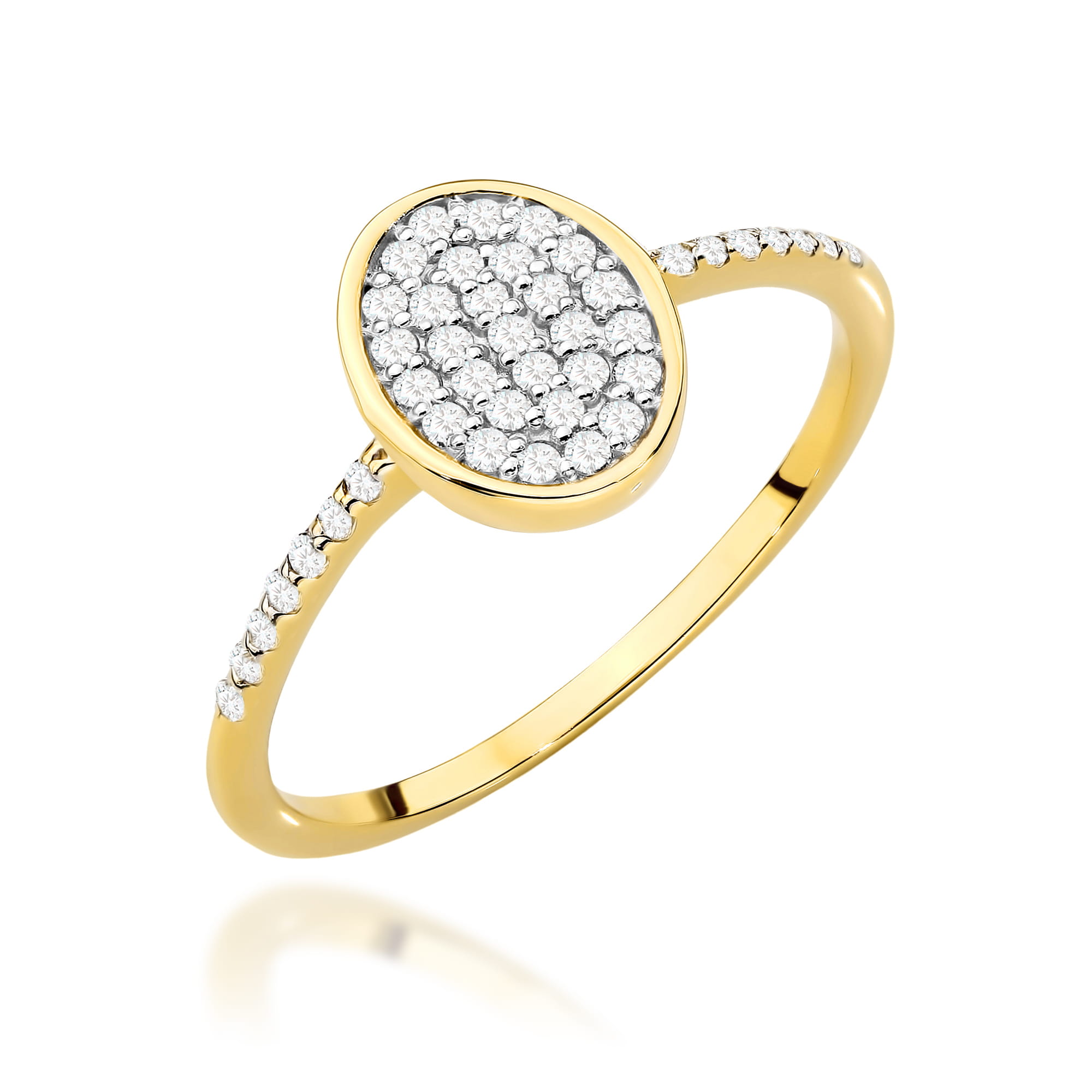Pierścionek zaręczynowy z żółtego złota z brylantami 0.21ct 1
