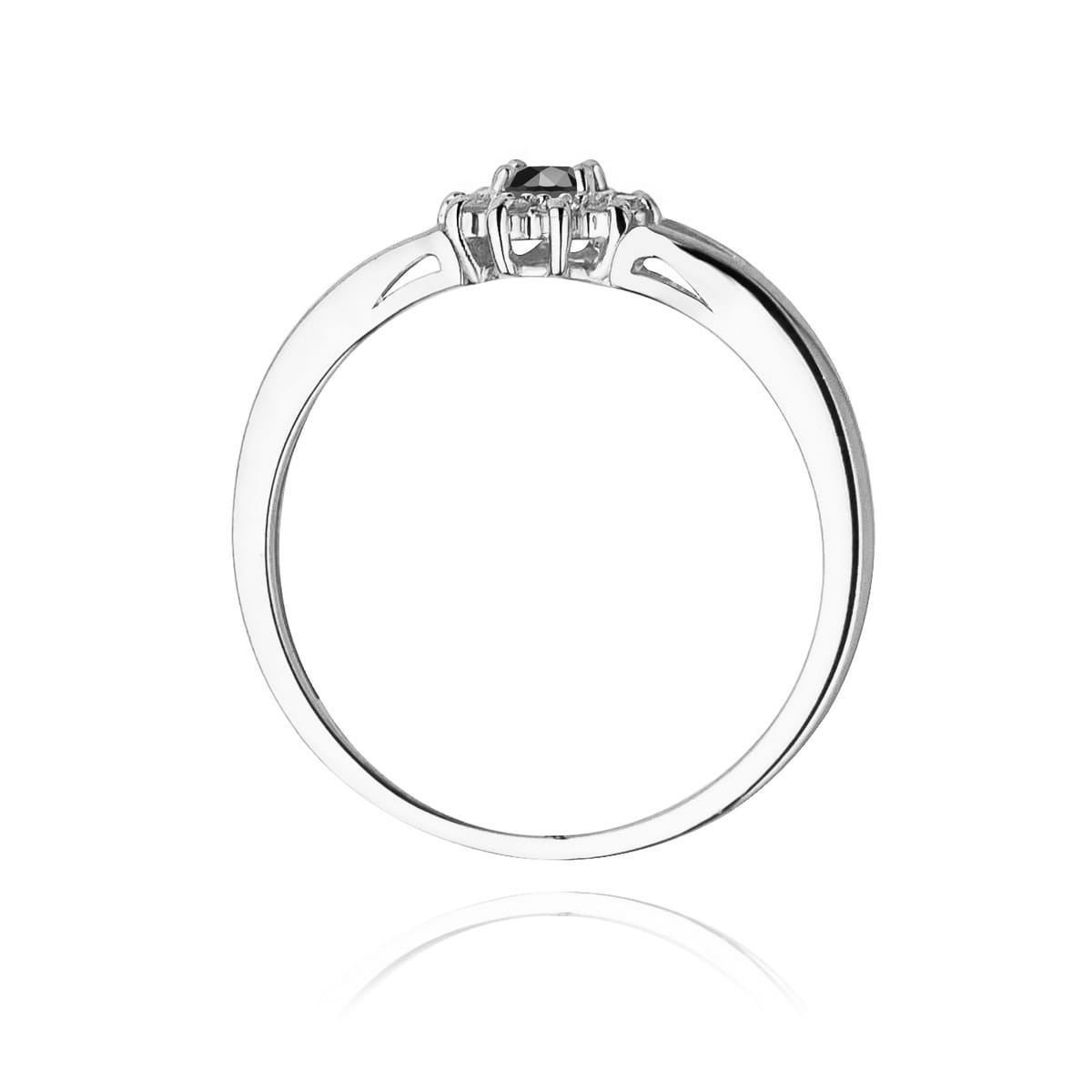 Pierścionek zaręczynowy z brylantami i czarnym diamentem 0.09ct 4