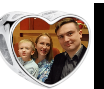 Charms • Zawieszka ze zdjęciem i grawerem • Serce ażurowe 1