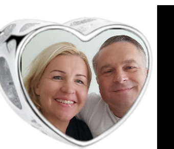 Charms • Zawieszka ze zdjęciem i grawerem • Serce ażurowe 2
