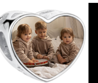Charms • Zawieszka ze zdjęciem i grawerem • Serce ażurowe 2
