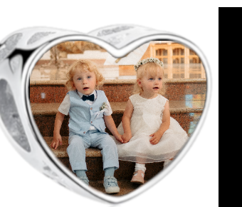 Charms • Zawieszka ze zdjęciem i grawerem • Serce ażurowe 2