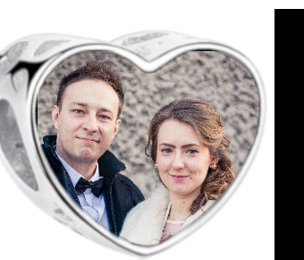 Charms • Zawieszka ze zdjęciem i grawerem • Serce ażurowe 2