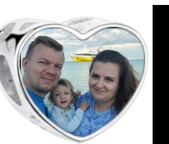 Charms • Zawieszka ze zdjęciem i grawerem • Serce ażurowe 2