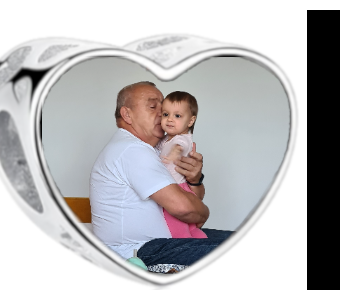 Charms • Zawieszka ze zdjęciem i grawerem • Serce ażurowe 1