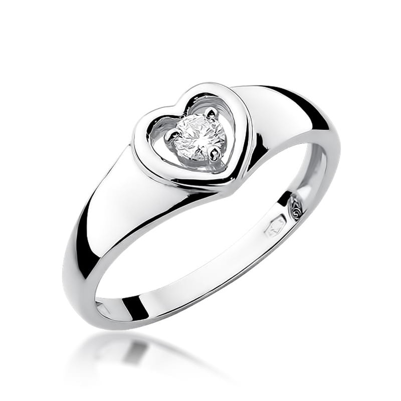 Pierścionek zaręczynowy z białego złota z brylantami 0.12 ct 3