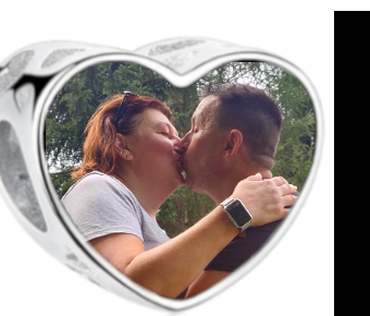 Charms • Zawieszka ze zdjęciem i grawerem • Serce ażurowe 2