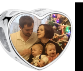 Charms • Zawieszka ze zdjęciem • Serce ażur • Różowe cyrkonie 1