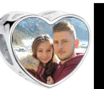 Charms • Zawieszka ze zdjęciem i grawerem • Serce ażurowe 2