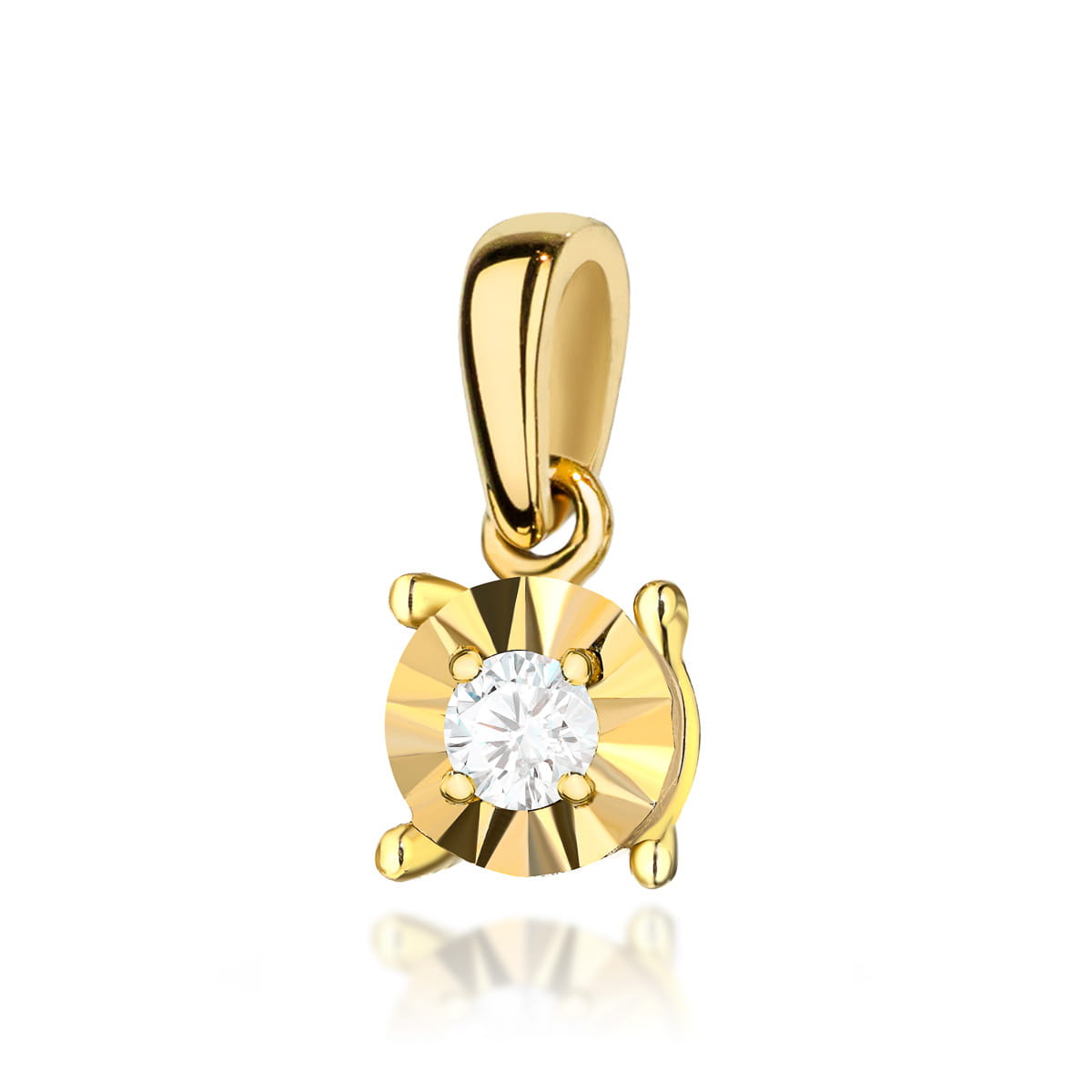 Zawieszka z żółtego złota z brylantem 0.04 ct FZ0517-585-B0.04 1