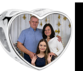 Charms • Zawieszka ze zdjęciem i grawerem • Serce ażurowe 2
