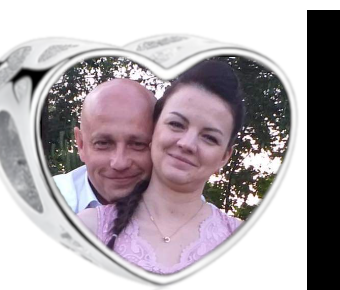 Charms • Zawieszka ze zdjęciem i grawerem • Serce ażurowe 1