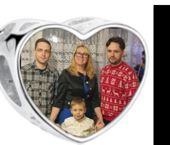 Charms • Zawieszka ze zdjęciem i grawerem • Serce ażurowe 2