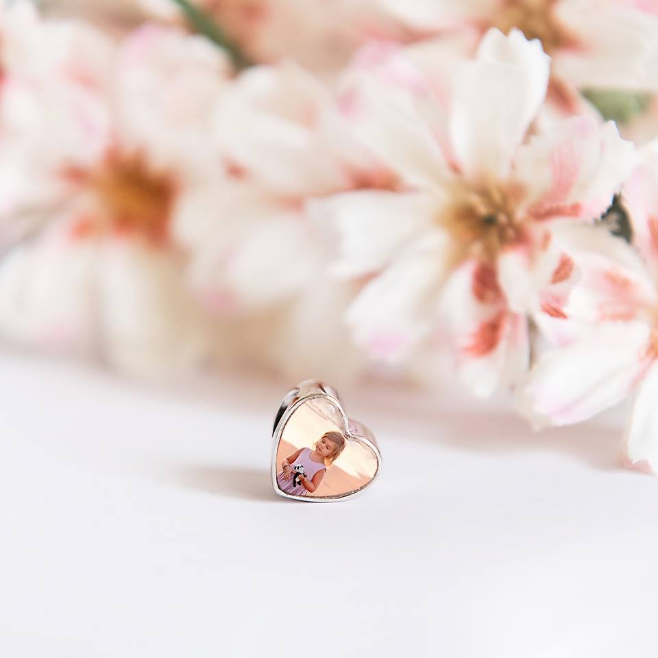 Charms • Zawieszka ze zdjęciem • Serce • Białe cyrkonie 7